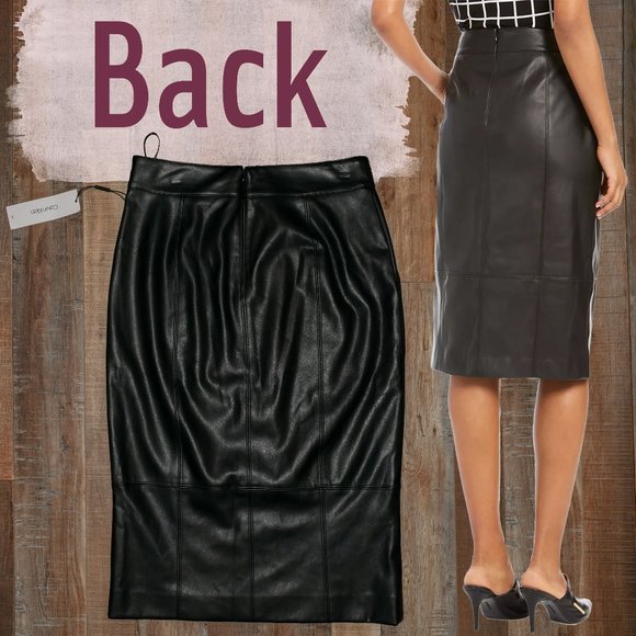 Calvin Klein | Faux Leather Pencil Skirt - Picture 2 of 7